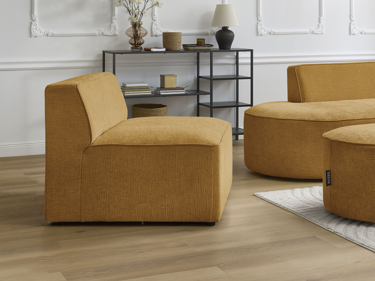 Chauffeuse 1 place pour canapé modulable ROUSSEAU texturé jaune — vue 6