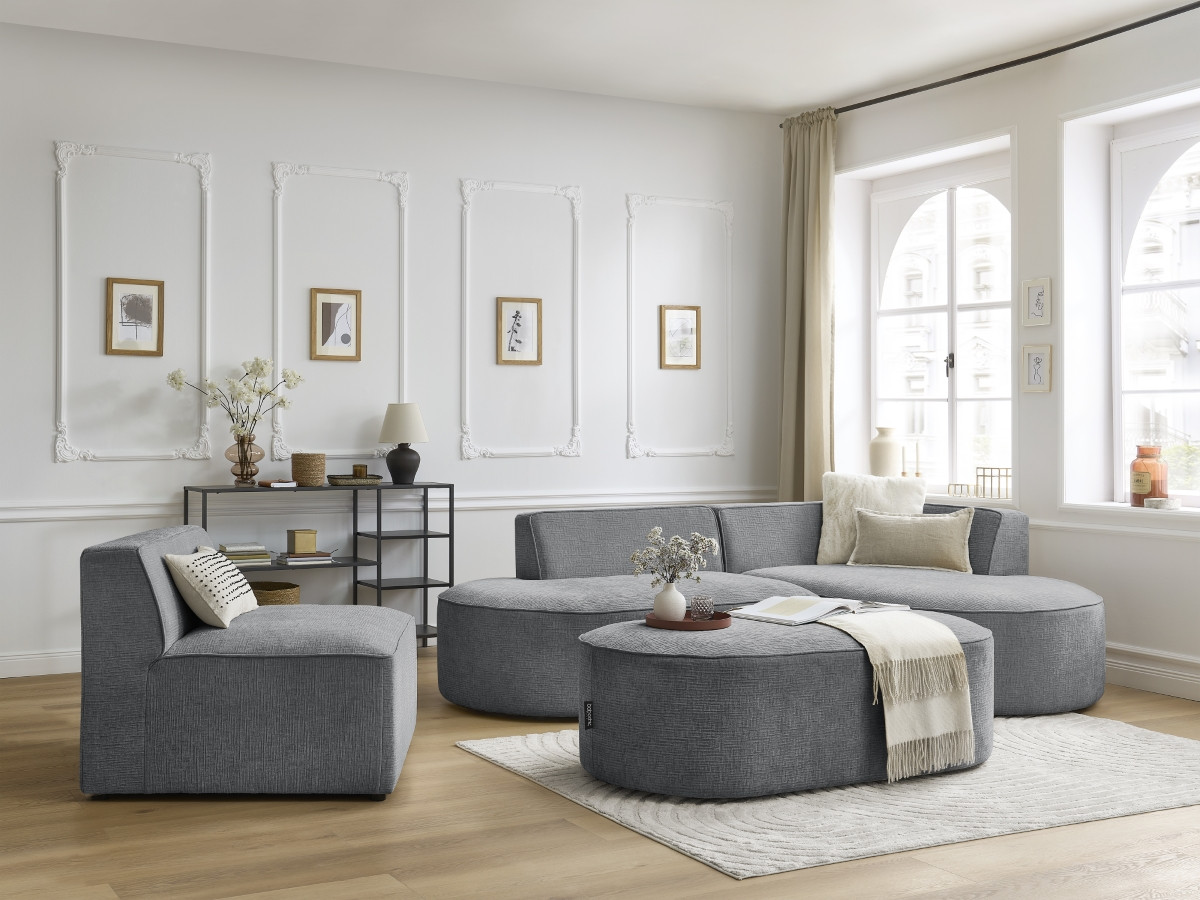 Chauffeuse 1 place pour canapé modulable ROUSSEAU tissu texturé