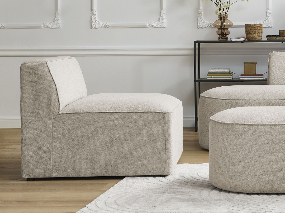 Chauffeuse 1 place pour canapé modulable ROUSSEAU chiné beige — vue 5