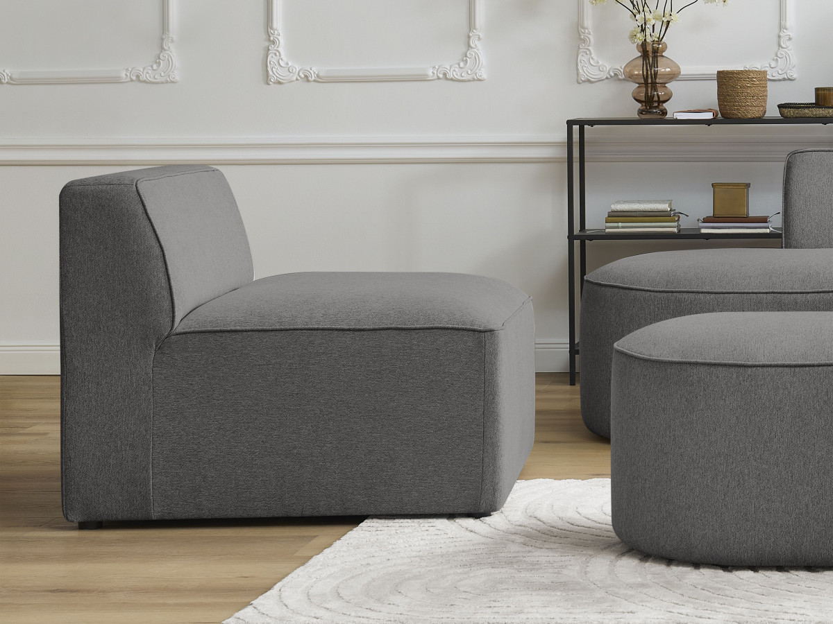 Chauffeuse 1 place pour canapé modulable ROUSSEAU chiné gris foncé — vue 5