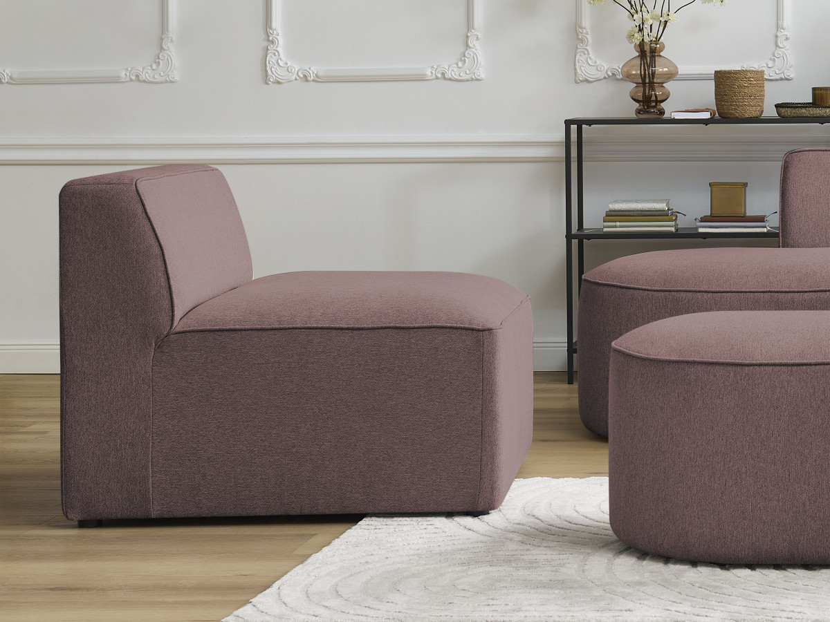 Chauffeuse 1 place pour canapé modulable ROUSSEAU chiné rose — vue 5