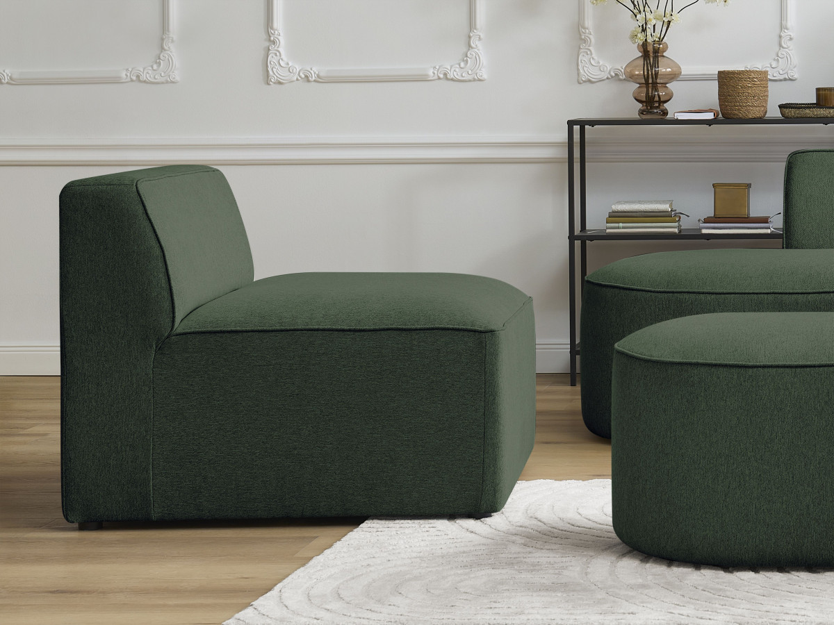 Chauffeuse 1 place pour canapé modulable ROUSSEAU chiné vert — vue 5