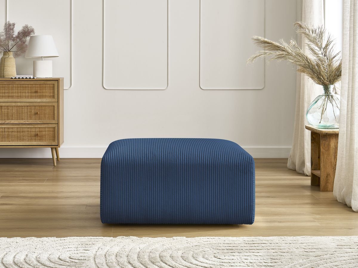 Pouf TINA velours côtelé bleu foncé — vue 5