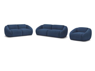 Ensemble canapé droit fixe 3 + 2 places + fauteuil TINA velours côtelé