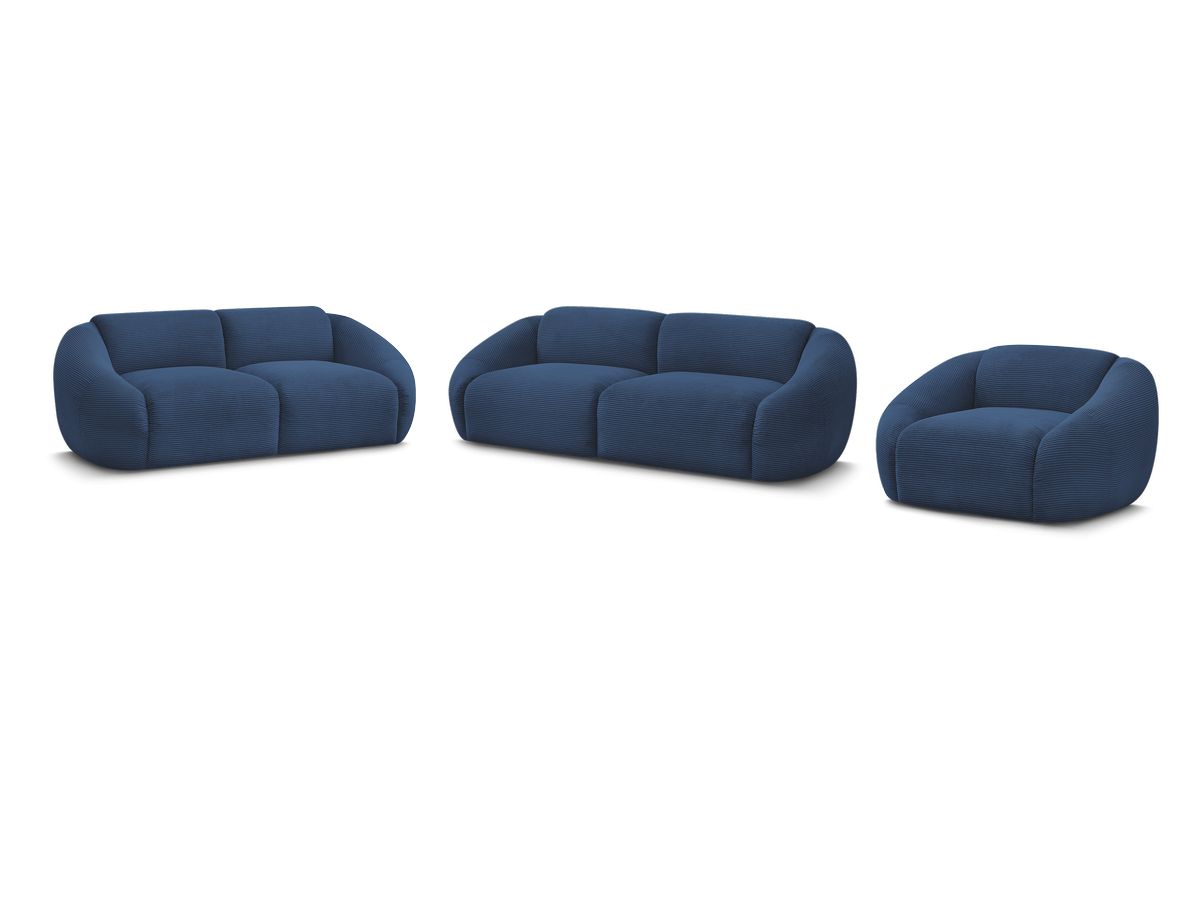 Stały zestaw 3 + 2-osobowa prosta sofa + sztruksowy fotel TINA