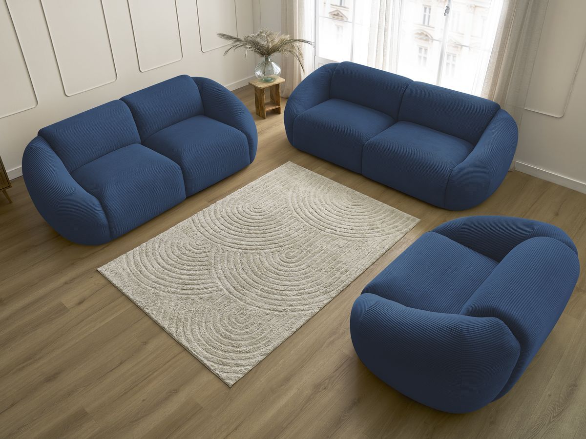 Vaste rechte bankstel 3 + 2 plaatsen + TINA corduroy fauteuil