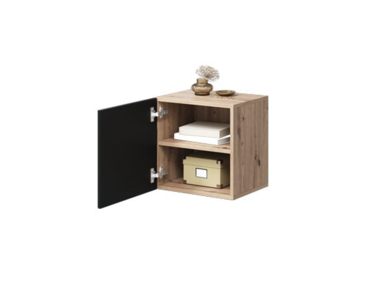 Table de chevet 1 porte ALICE bois — vue 4