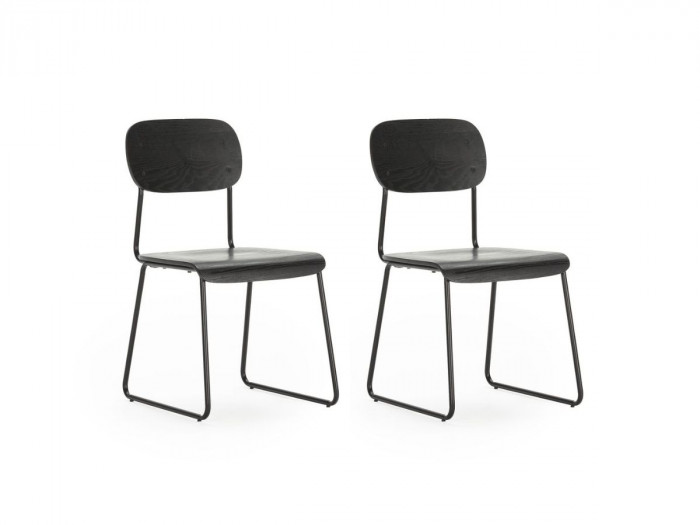 Lot de 2 chaises ODINE effet bois