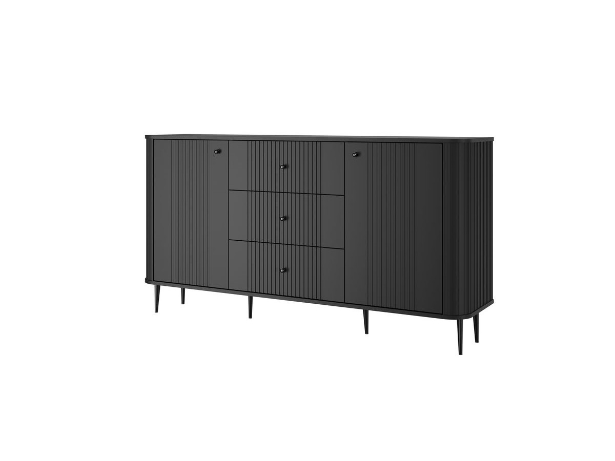 Buffet 2 portes 3 tiroirs 160 cm AMA pieds noirs