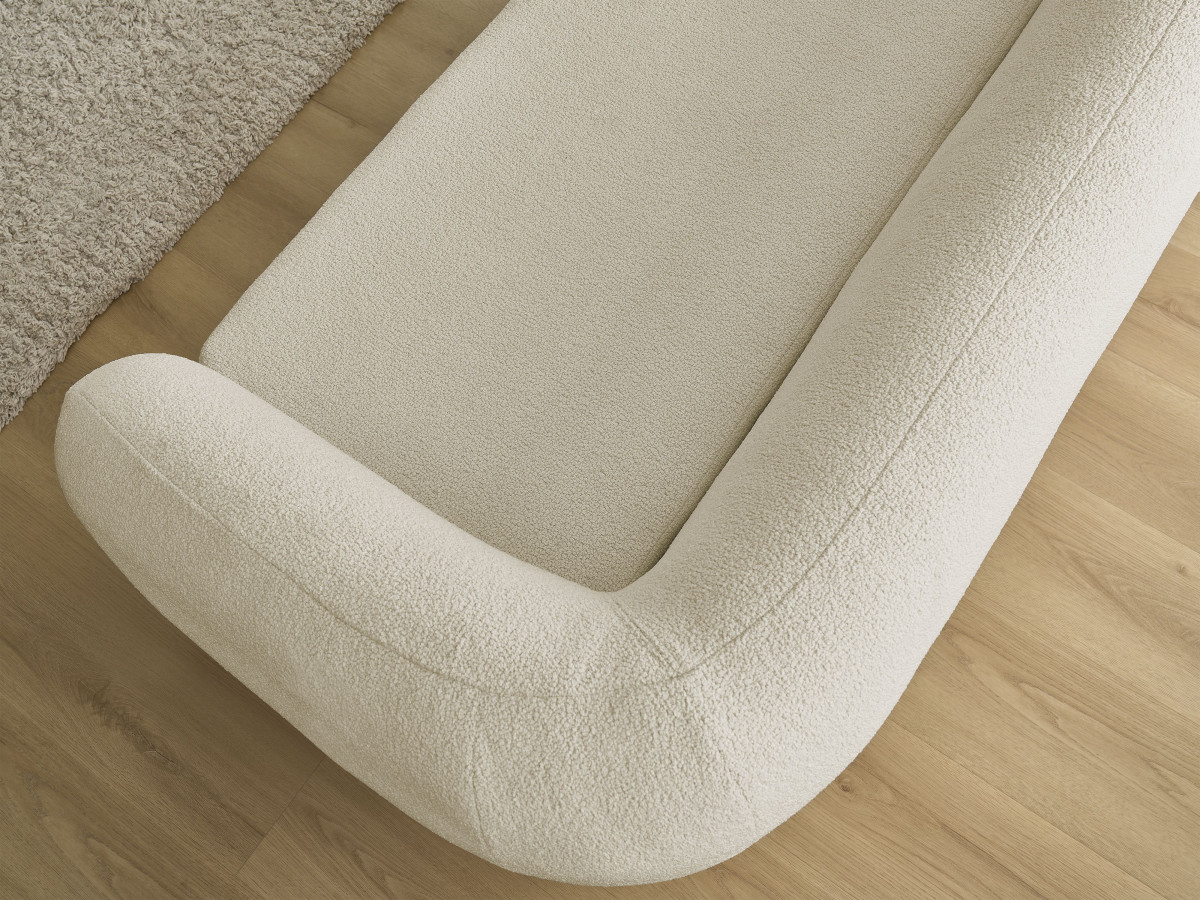 Canapé droit convertible déplimousse NEYO tissu bouclette