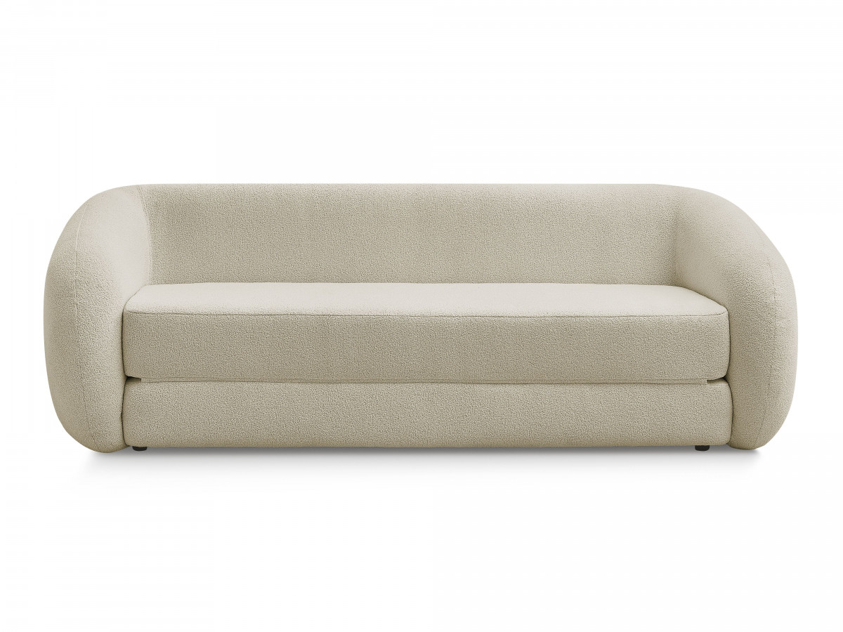 Canapé droit convertible déplimousse NEYO tissu bouclette