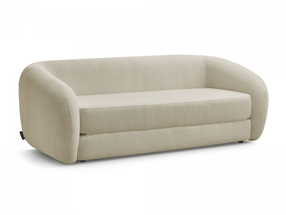 Canapé droit convertible déplimousse NEYO tissu bouclette