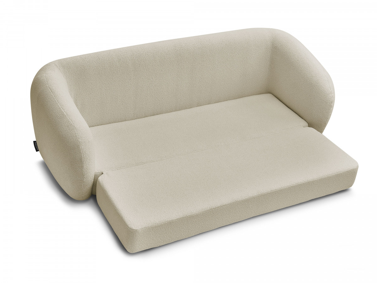 Canapé droit convertible déplimousse NEYO tissu bouclette