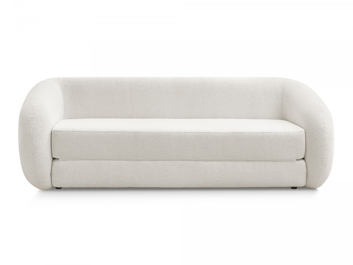 Canapé droit convertible déplimousse NEYO tissu bouclette