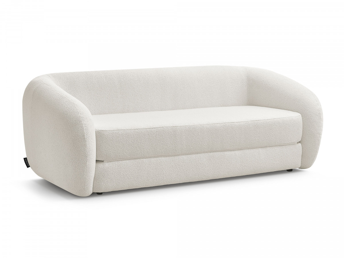 Canapé droit convertible déplimousse NEYO tissu bouclette