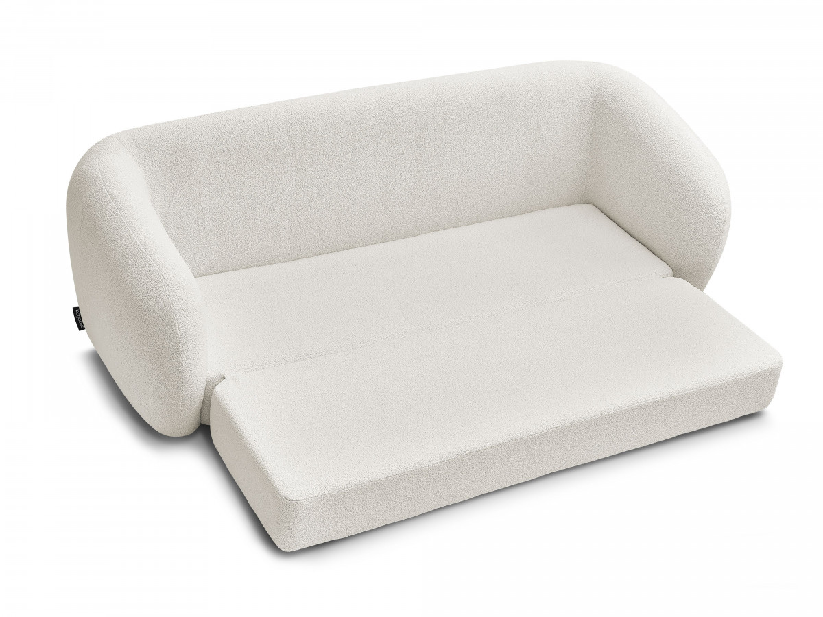 Canapé droit convertible déplimousse NEYO tissu bouclette