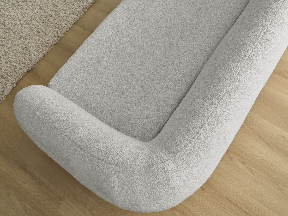 Canapé droit convertible déplimousse NEYO tissu bouclette