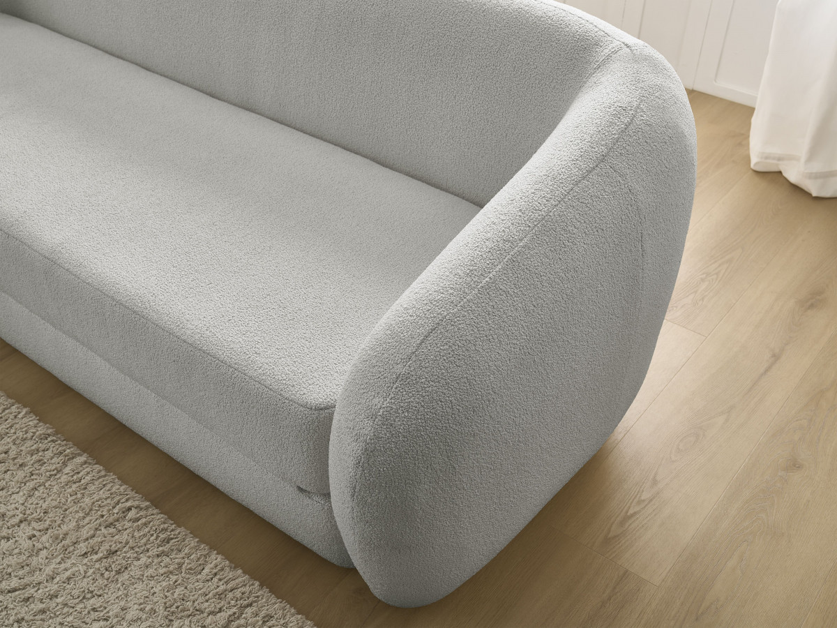 Canapé droit convertible déplimousse NEYO tissu bouclette