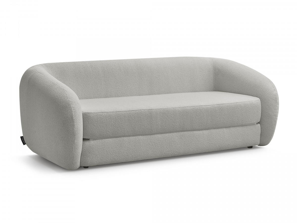 Canapé droit convertible déplimousse NEYO tissu bouclette
