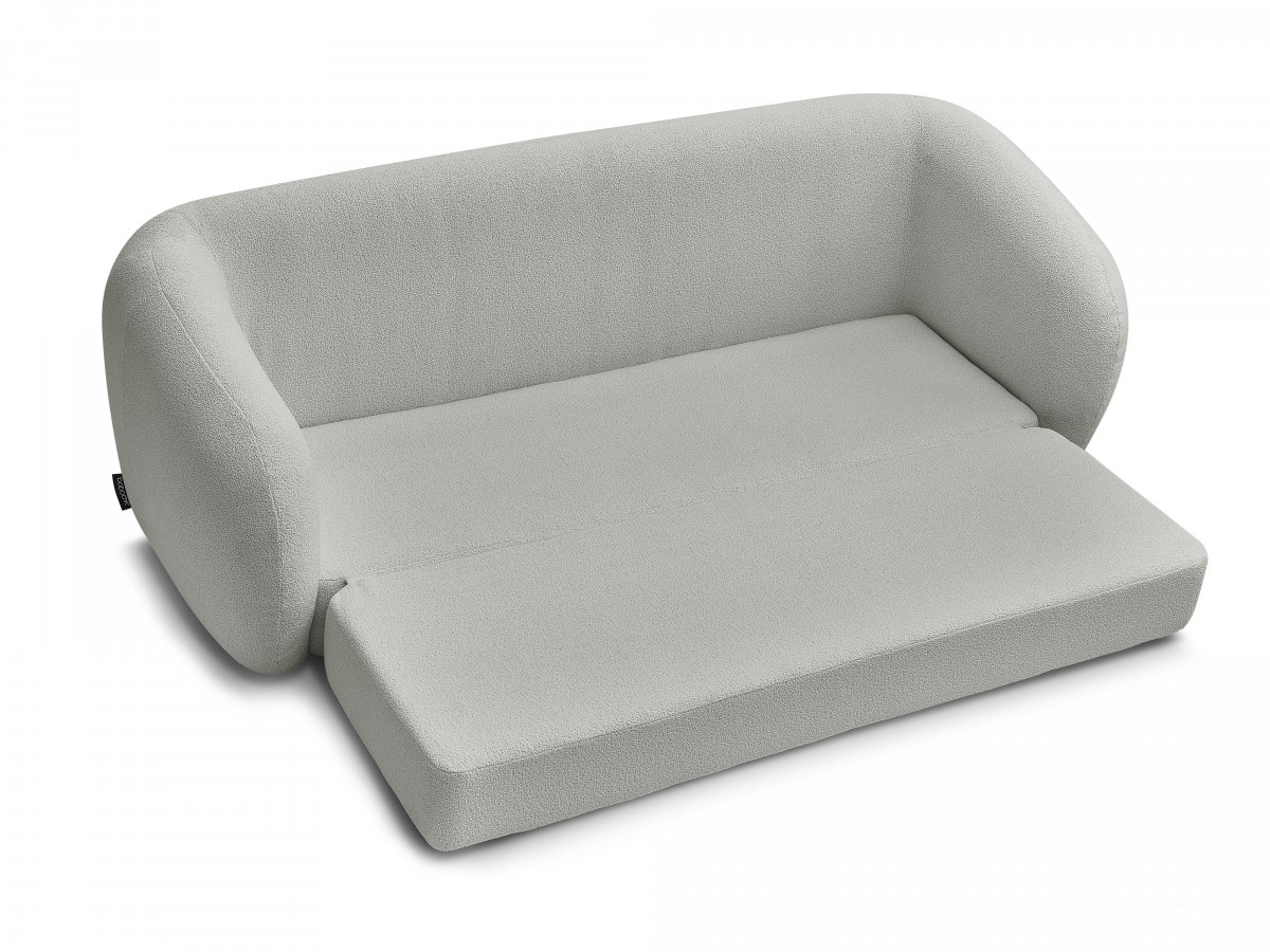Canapé droit convertible déplimousse NEYO tissu bouclette
