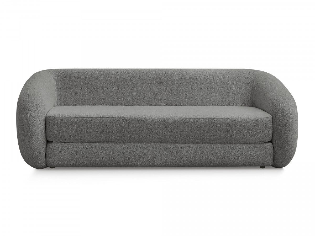 Canapé droit convertible déplimousse NEYO tissu bouclette