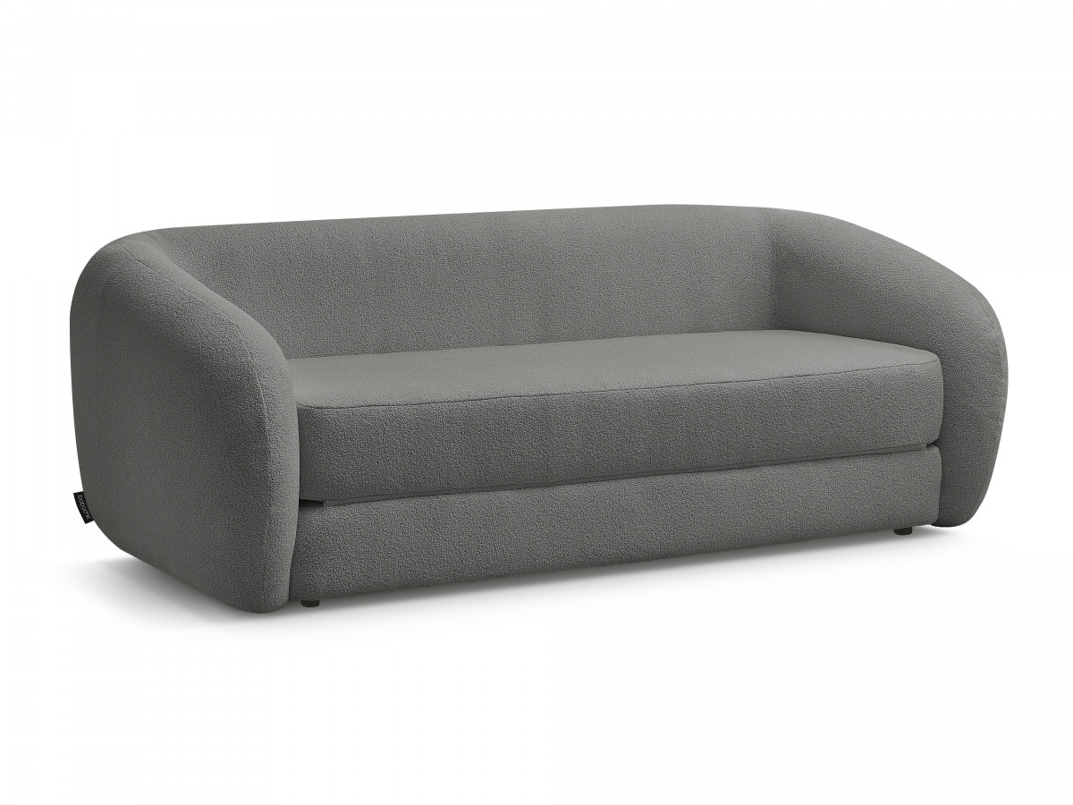 Canapé droit convertible déplimousse NEYO tissu bouclette
