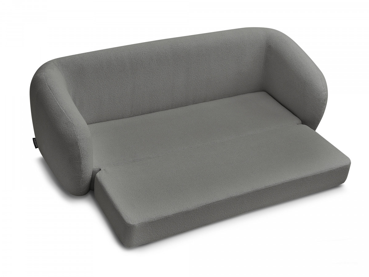 Canapé droit convertible déplimousse NEYO tissu bouclette