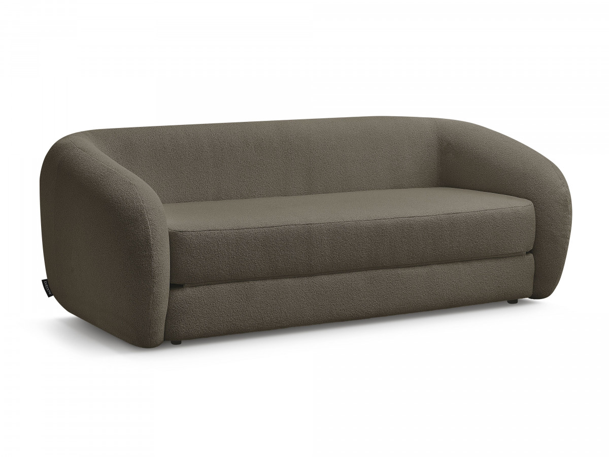 Canapé droit convertible déplimousse NEYO tissu bouclette