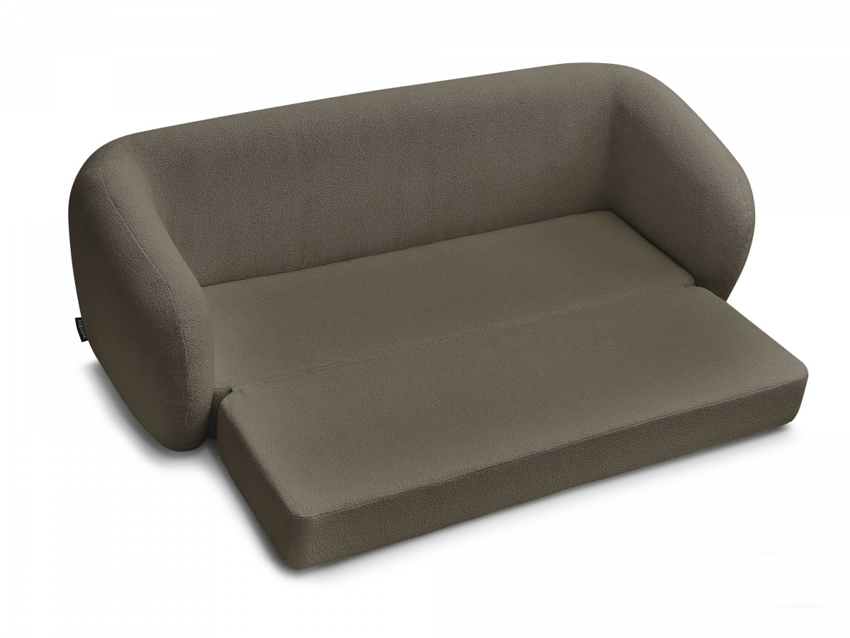 Canapé droit convertible déplimousse NEYO tissu bouclette