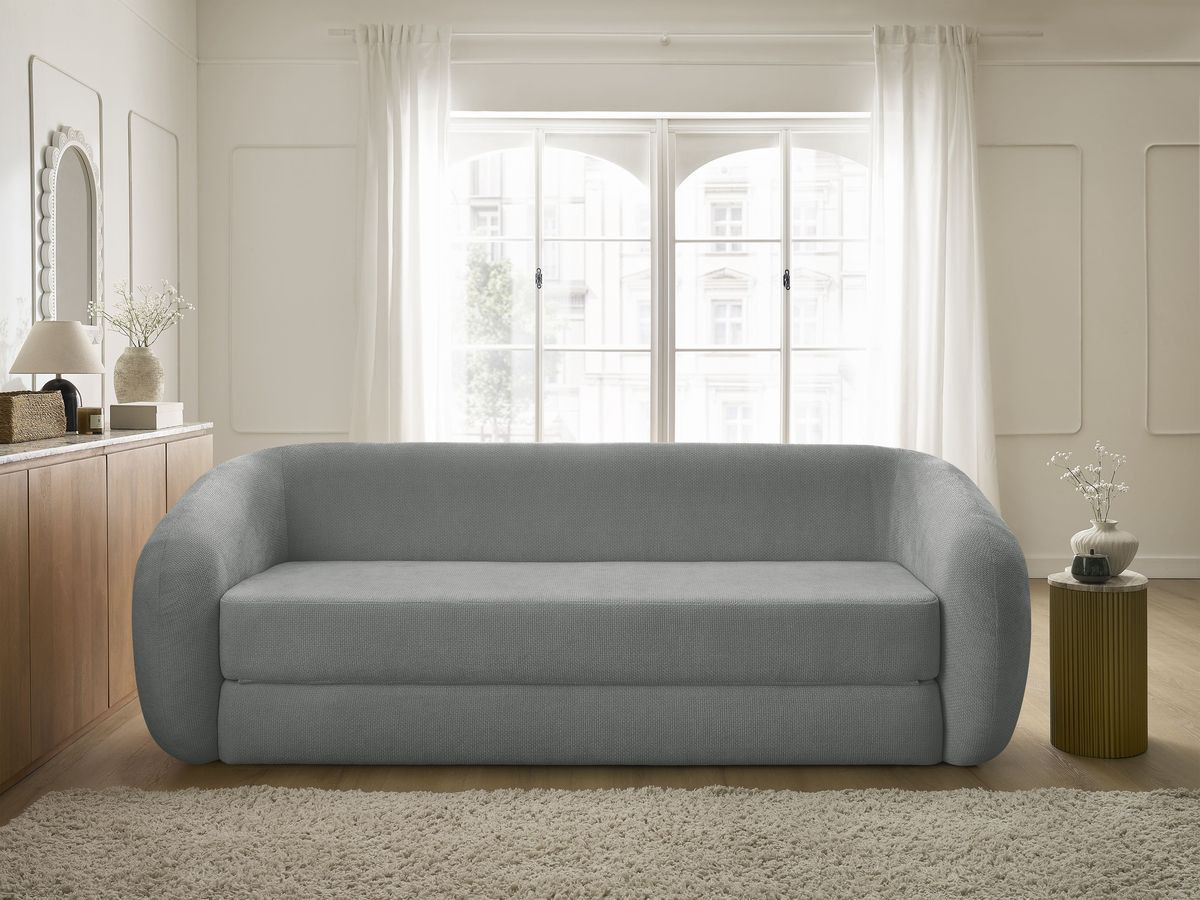 Canapé droit convertible déplimousse NEYO lisse gris foncé — vue 5