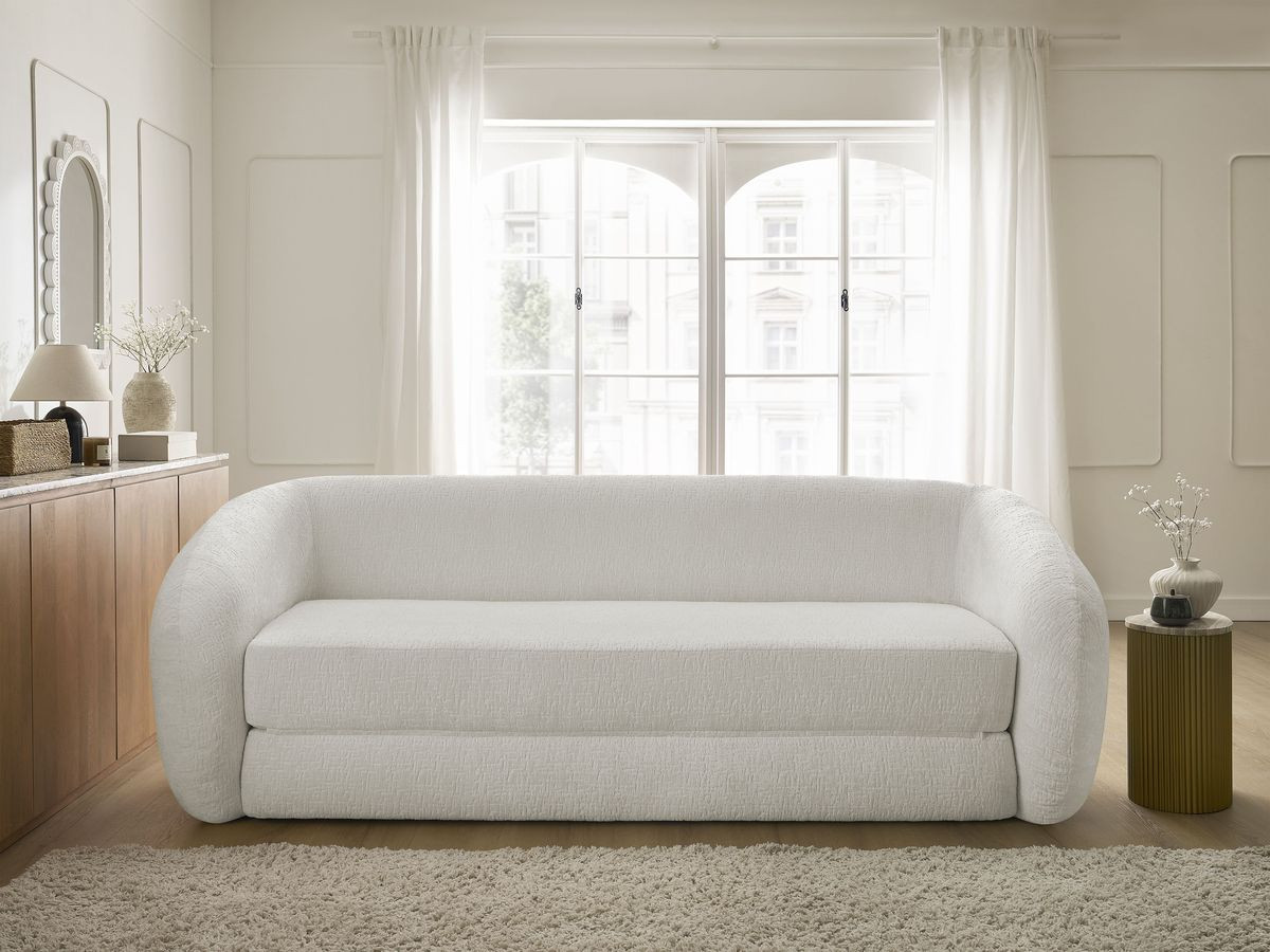 Canapé droit convertible déplimousse NEYO texturé blanc — vue 5