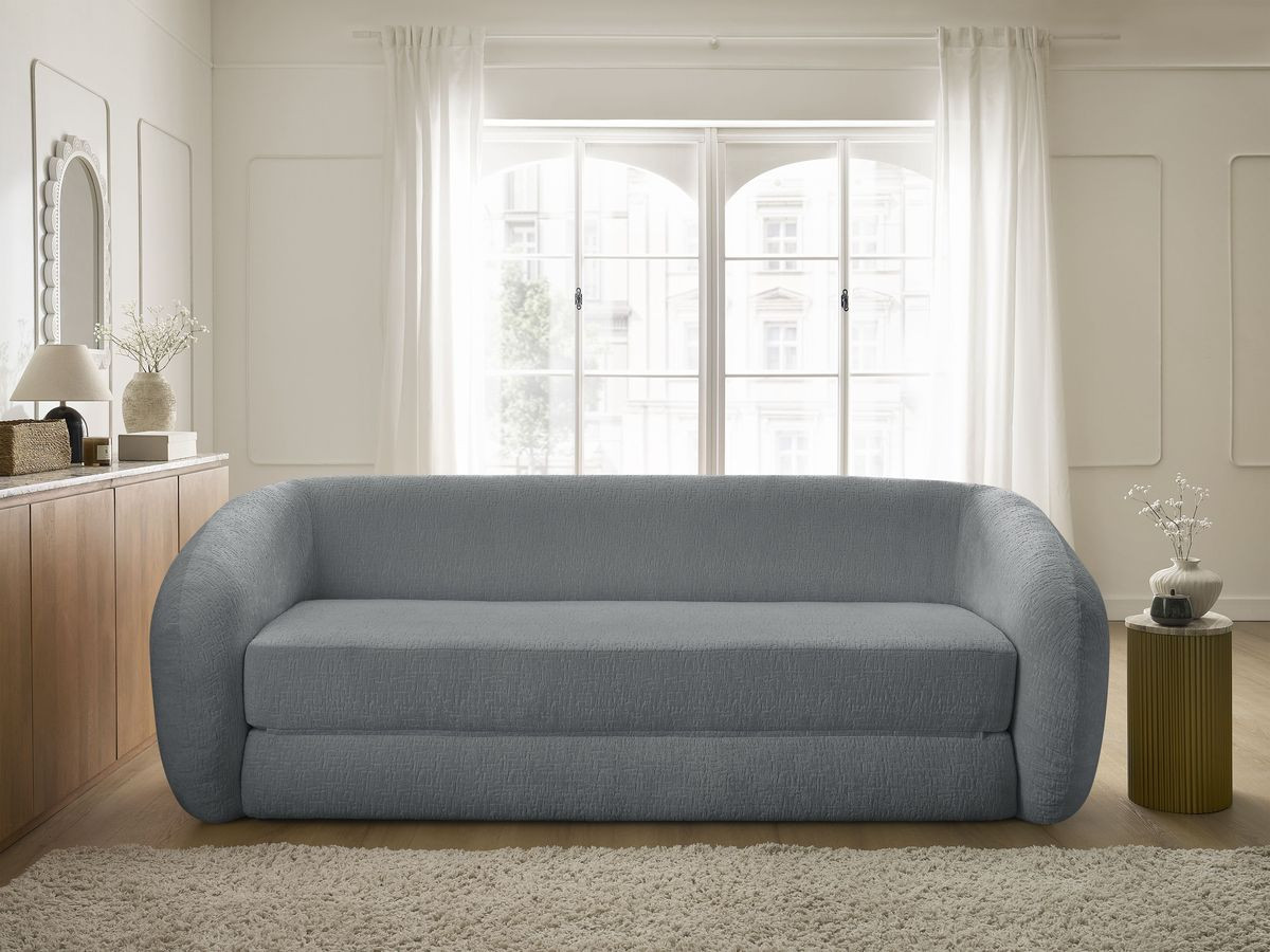 Canapé droit convertible déplimousse NEYO texturé gris foncé — vue 5