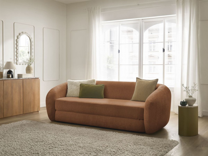 Canapé droit convertible déplimousse NEYO tissu texturé