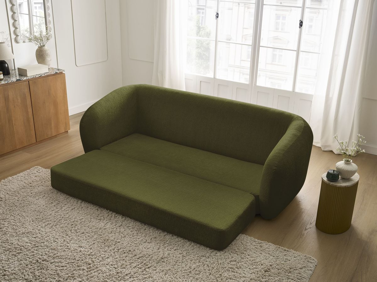 Canapé droit convertible déplimousse NEYO tissu texturé