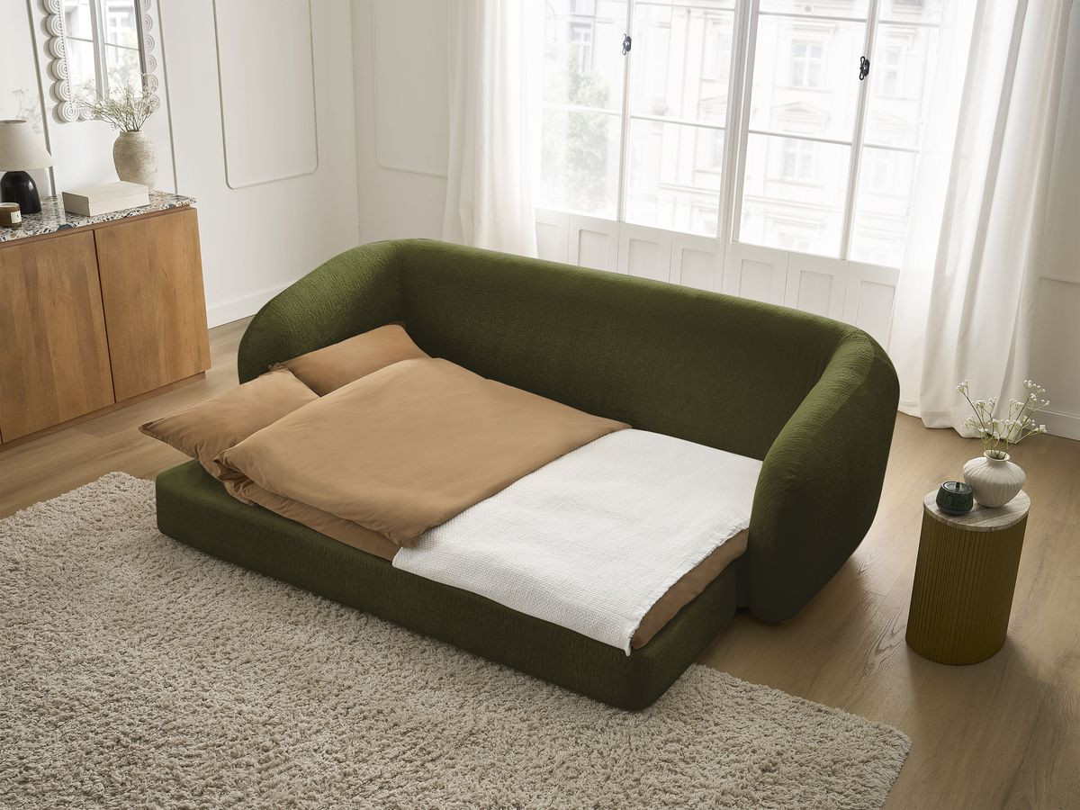 Canapé droit convertible déplimousse NEYO tissu texturé