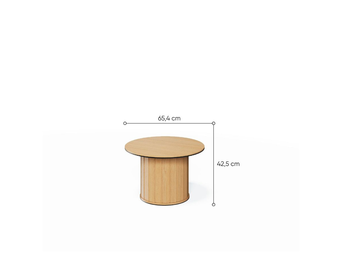 Ronde salontafel D.66 cm AMBOISE eikenkleur