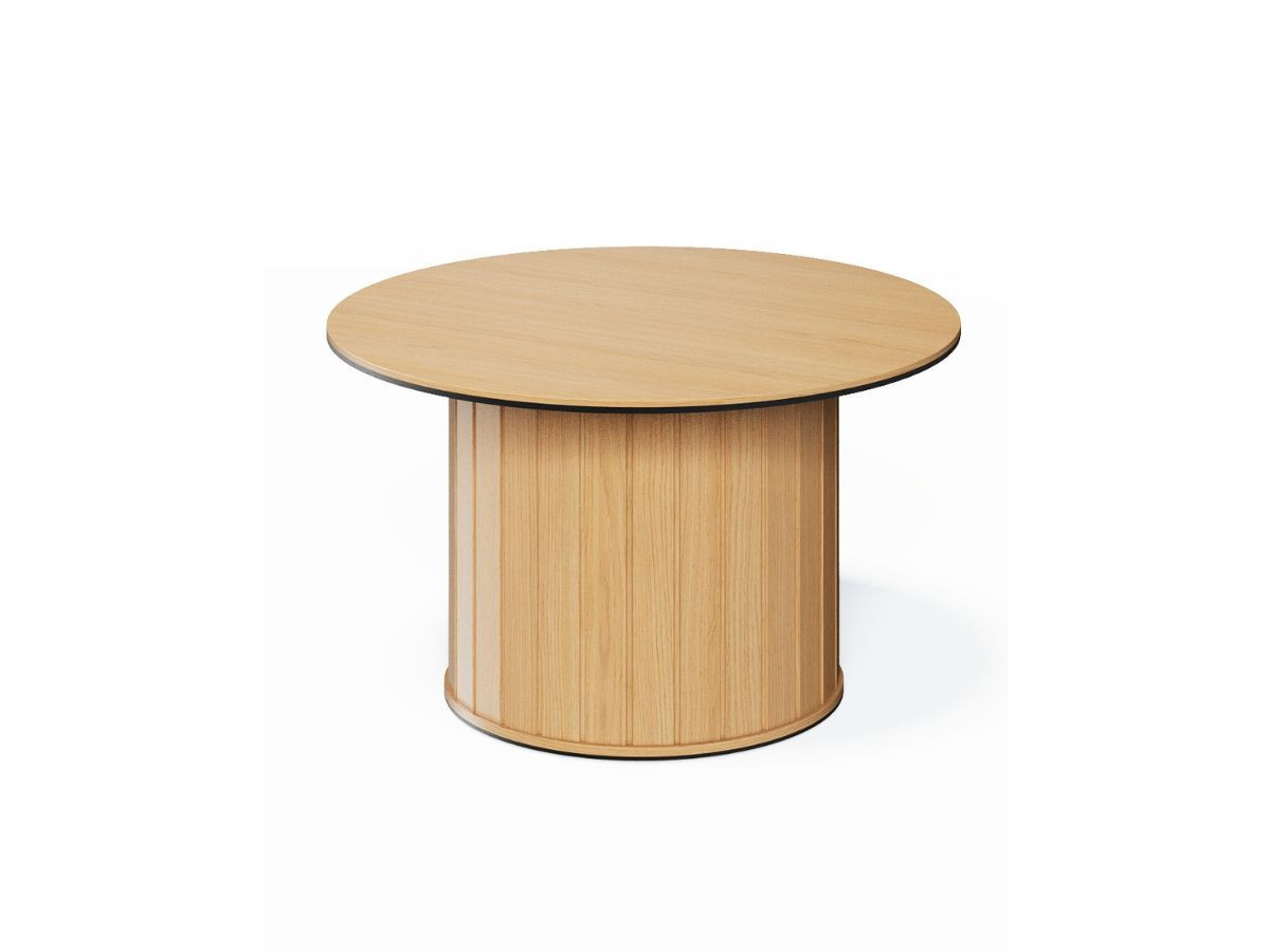 Ensemble de 2 tables basses rondes AMBOISE couleur chêne