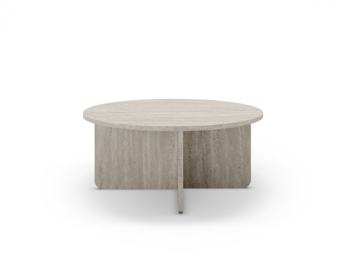 Table basse D.80 cm LECCE effet travertin