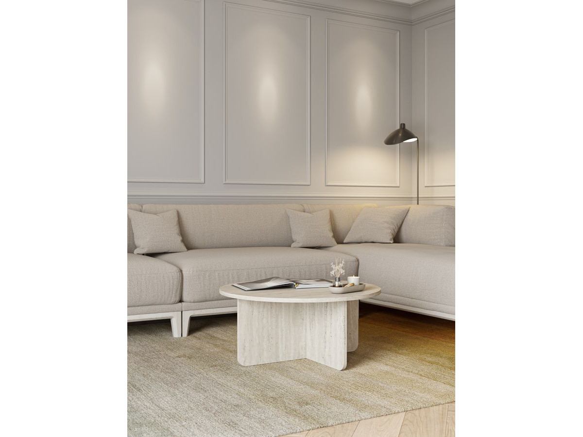 Salontafel D.80 cm LECCE travertin effect