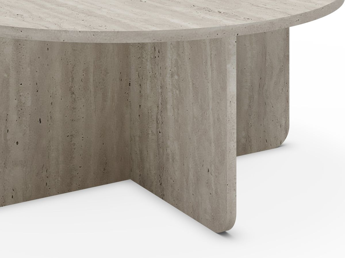 Salontafel D.80 cm LECCE travertin effect