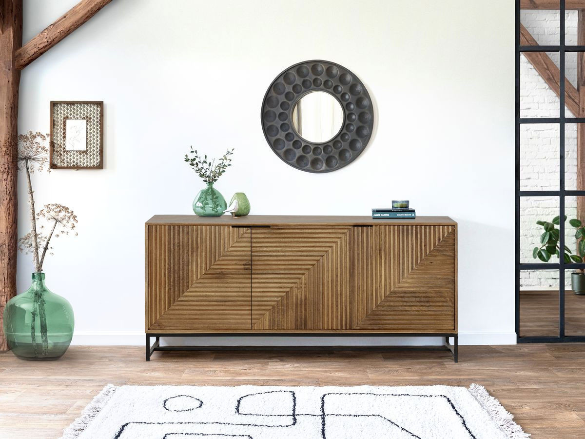 NAOMIE 3-deurs dressoir 170 cm massief acaciahout