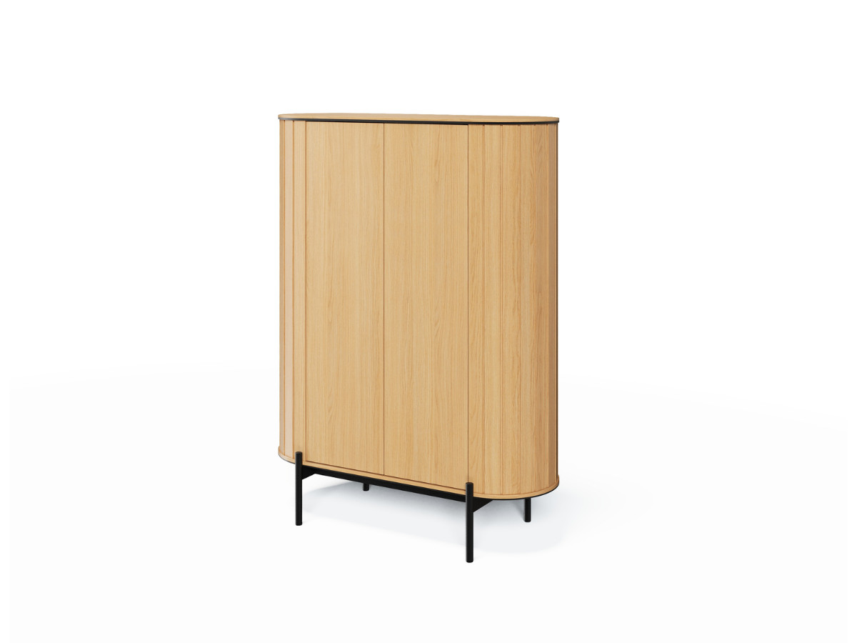 Buffet haut arrondi 2 portes 107 cm AMBOISE couleur chêne
