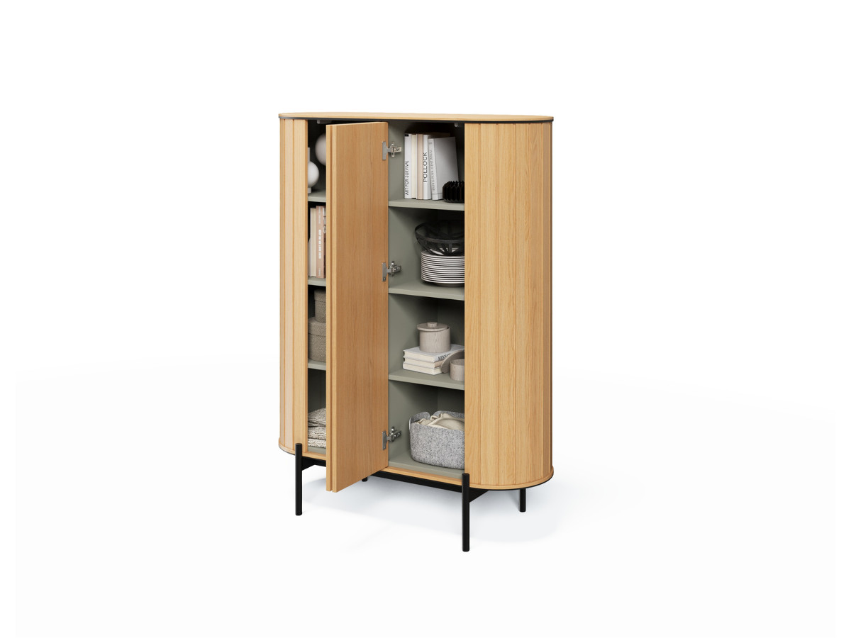 Buffet haut arrondi 2 portes 107 cm AMBOISE couleur chêne