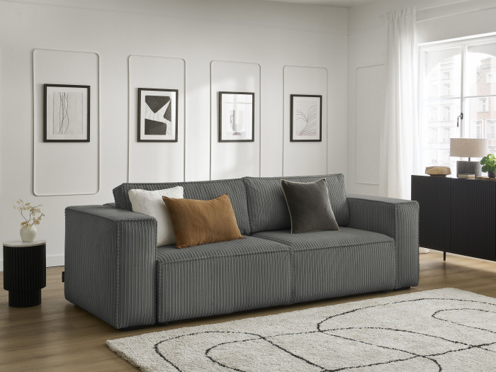 Sofa 3-osobowa prosta sztruksowa NINA