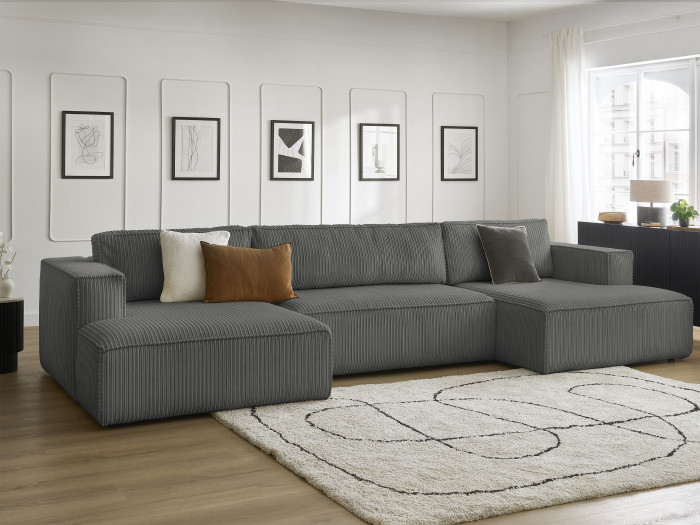 Sofa 3-osobowa prosta sztruksowa NINA