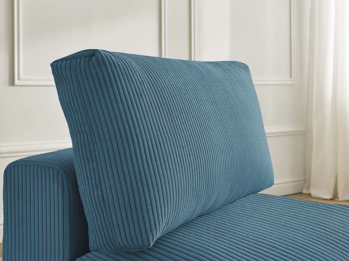 Canapé d'angle fixe EVEREST tissu chiné - Orange - Angle droit - 10 coussins