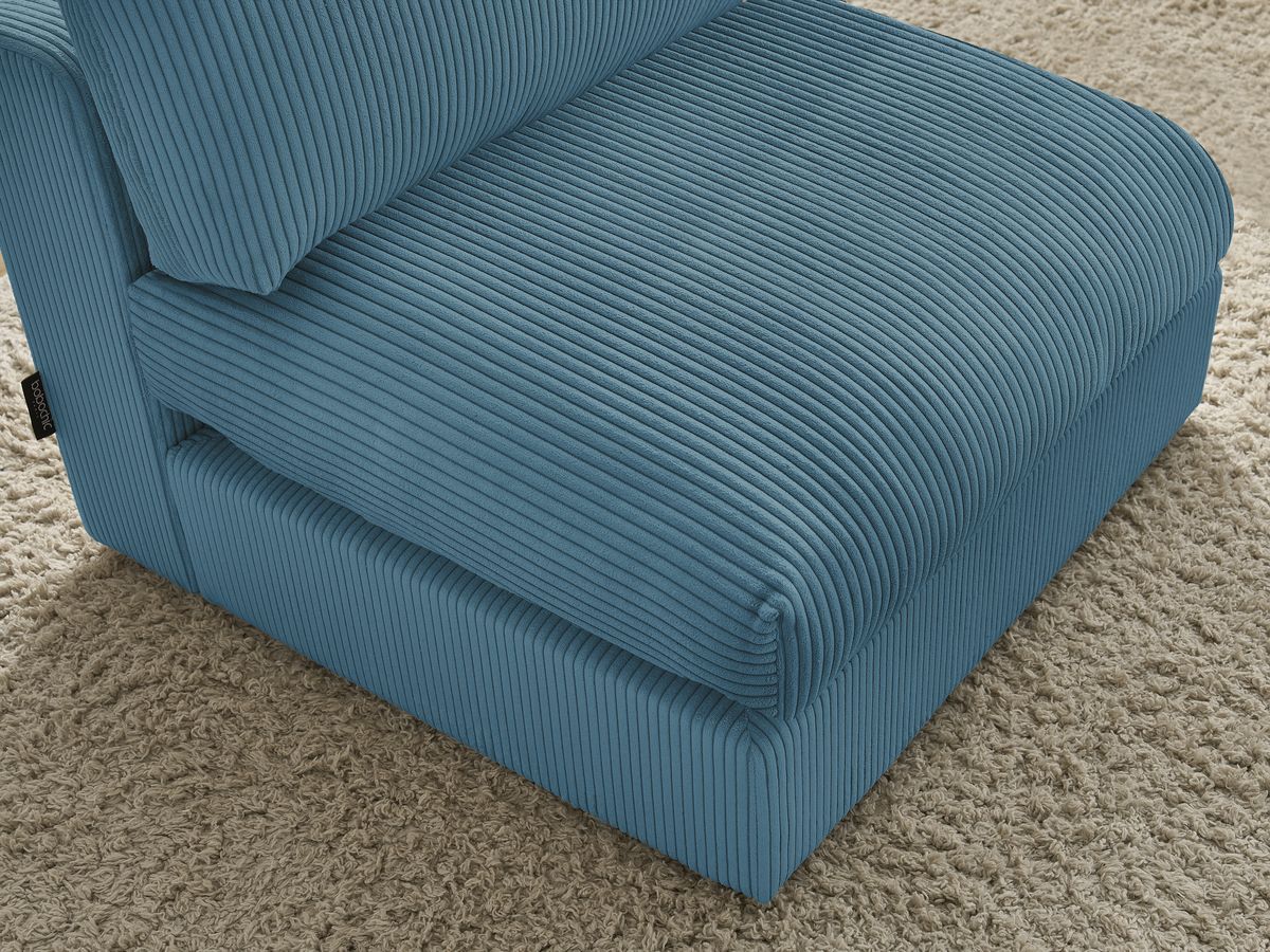 Canapé d'angle fixe EVEREST tissu chiné - Orange - Angle droit - 10 coussins