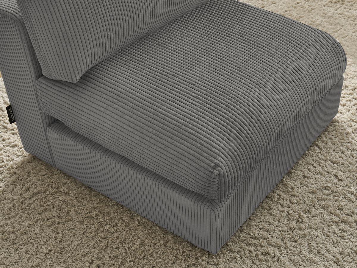 Canapé d'angle fixe EVEREST tissu chiné - Orange - Angle droit - 10 coussins
