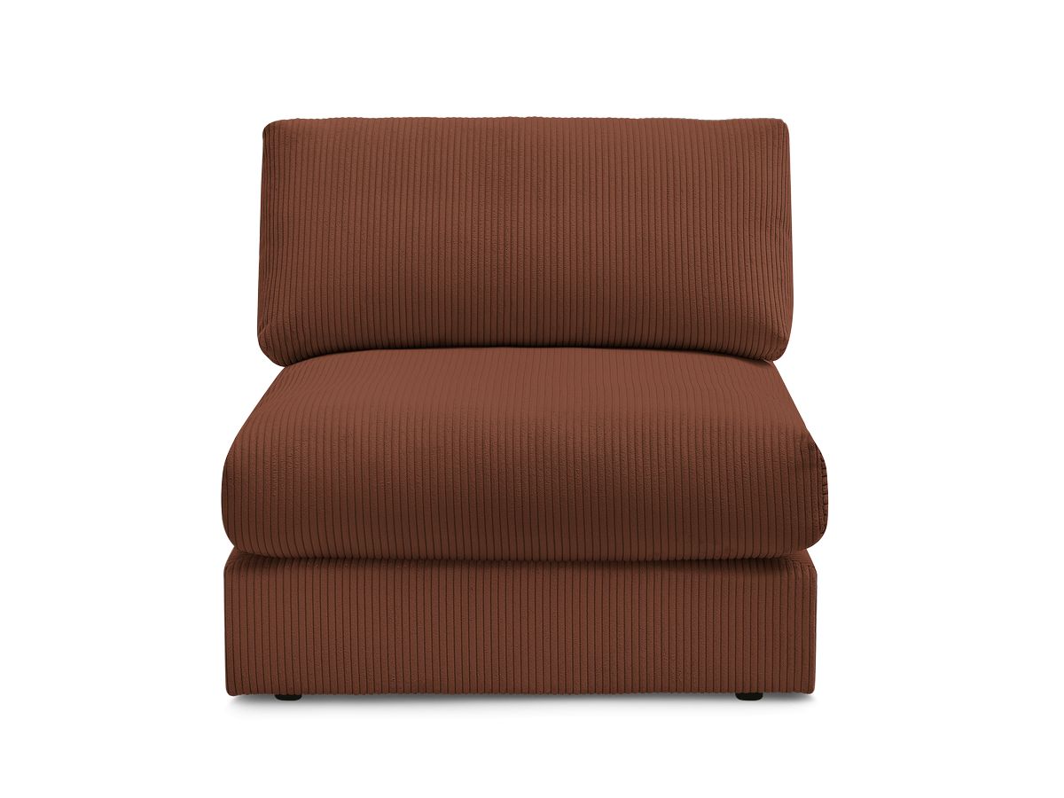 Canapé d'angle fixe EVEREST tissu chiné - Orange - Angle droit - 10 coussins