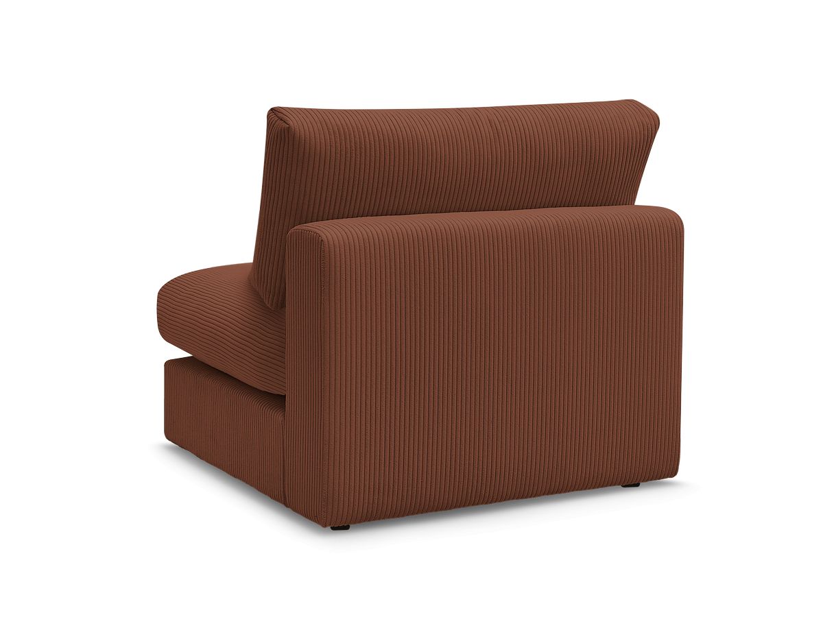 Canapé d'angle fixe EVEREST tissu chiné - Orange - Angle droit - 10 coussins